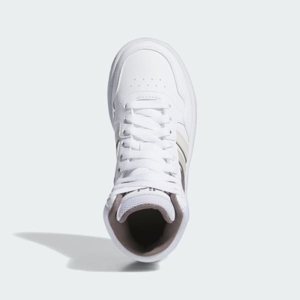 White Hoops Mid Shoes