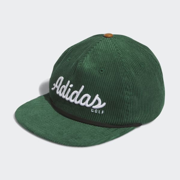 Green Corduroy Leather Five-Panel Rope Hat