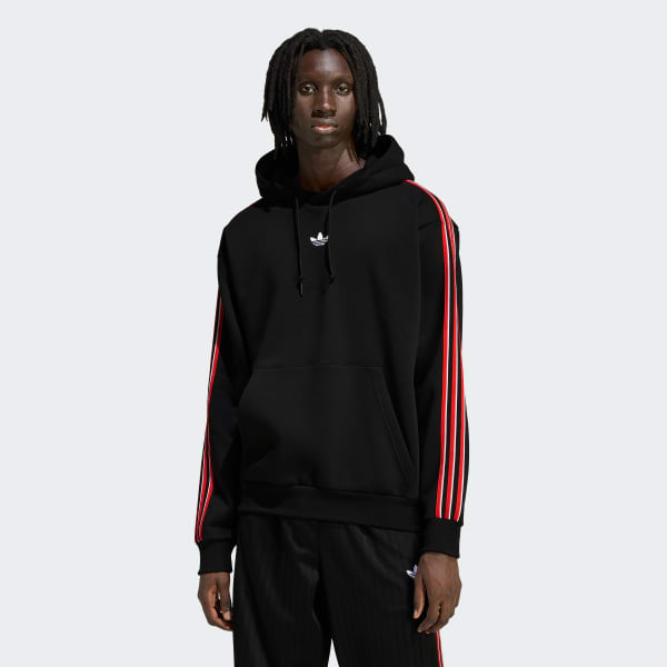 Zwart TIPPED STRIPES HOODIE