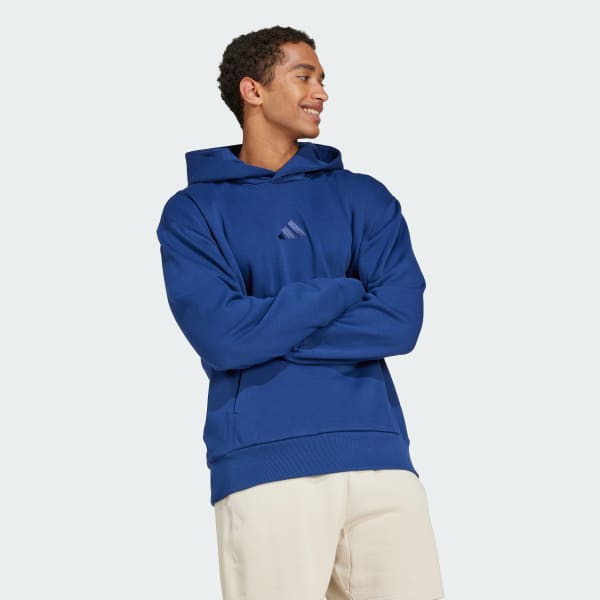 adidas ALL SZN Fleece Hoodie - Blue | Free Shipping with