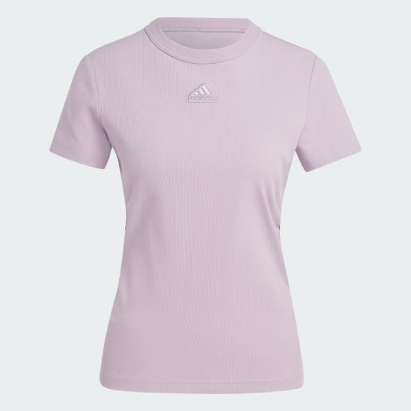 Purple Ribbed Fitted T-Shirt (Maternity)