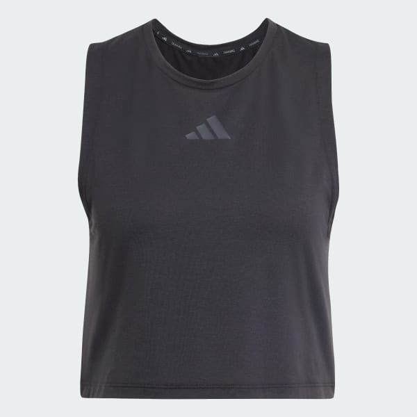 Hitam Tank Top Power 3-Stripes Boxy