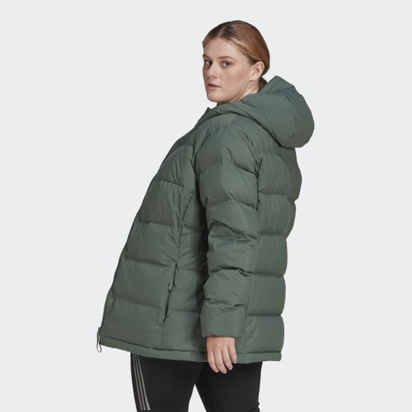 Green Helionic Hooded Down Jacket (Plus Size) L4891