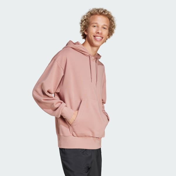 ruzová Mikina Essentials Loose-Fit 3 Bar Logo French Terry