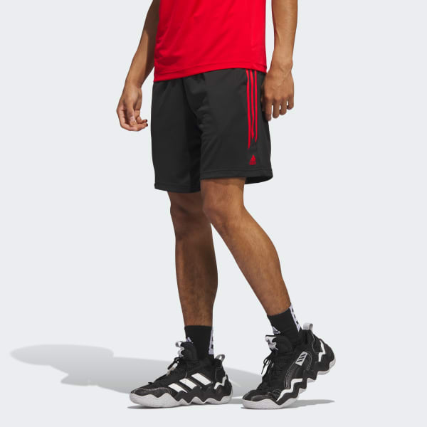 Schwarz Legends 3-Streifen Basketball Shorts