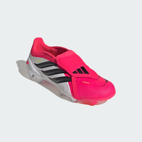 Vermelho Botas de Futebol com Língua Dobrável para Piso Firme PREDATOR LEAGUE