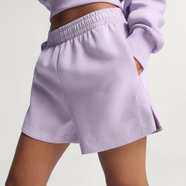 สีม่วง กางเกงขาสั้นทรงหลวม Soft Lux