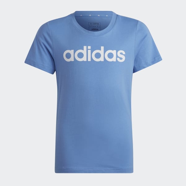 Blue Essentials Linear Logo Cotton Slim Fit T-Shirt