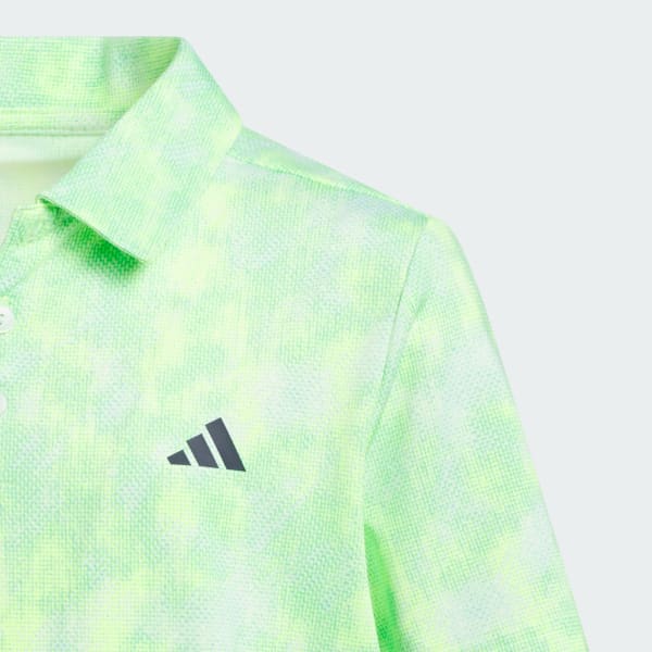 สีขาว เสื้อโปโลพิมพ์ลายเนื้อผ้ามีผิวสัมผัส Performance สำหรับเด็ก