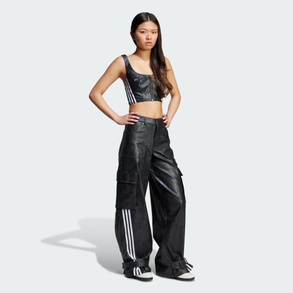 Black Adilenium Season 3 Vintage Faux Leather Top