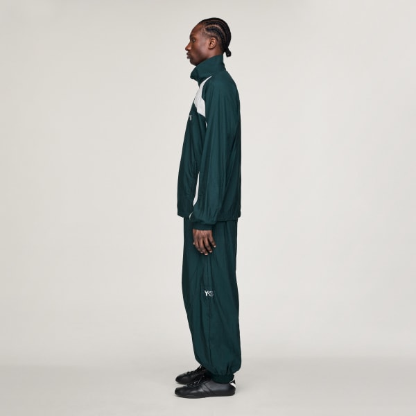 Green Y-3 RAW EDGE 3 STRIPES NYLON SHELL PANTS