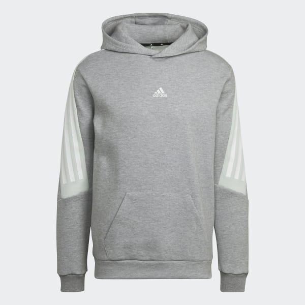 Szary Future Icons 3-Stripes Hoodie HF567