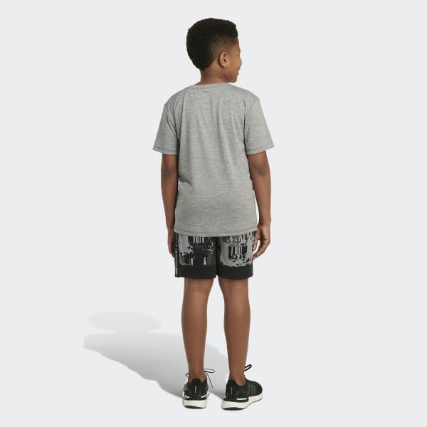 Black Back to Nature Allover Print Shorts