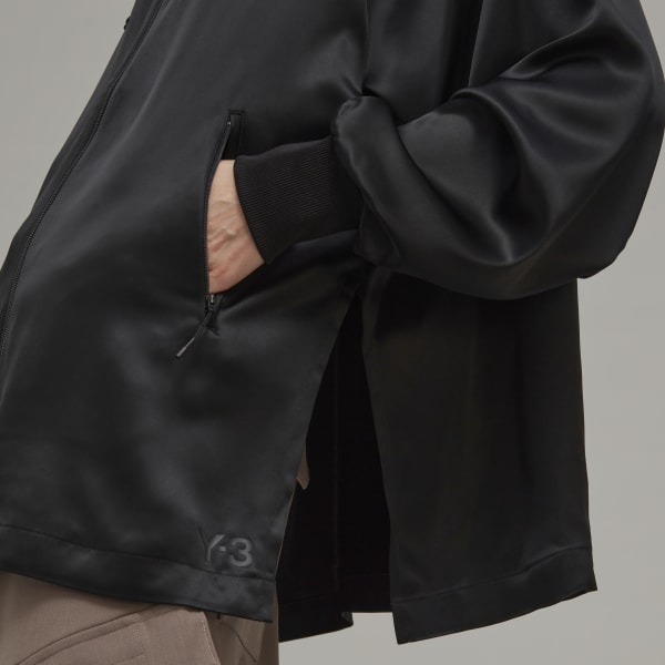 Black Classic Tech Silk Hooded Top UB811