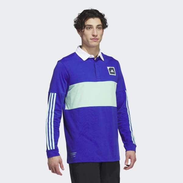 Niebieski Adicross Long Sleeve Golf Polo Shirt