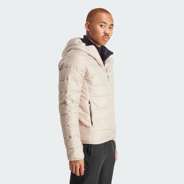 Beige hooded jacket top