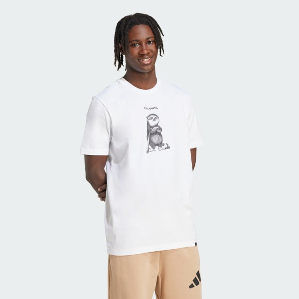 White Yay Sports Character Graphic Tee
