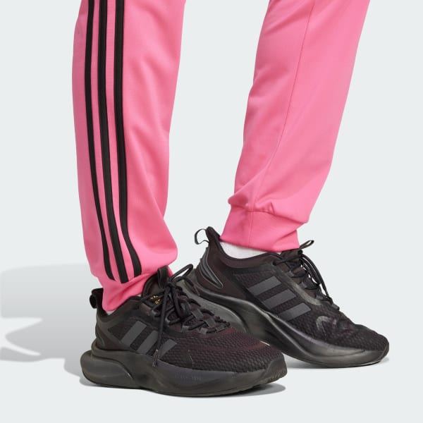 adidas Primegreen Essentials Warm-Up Slim Tapered 3-Stripes Track Pants -  Pink, Women's Lifestyle