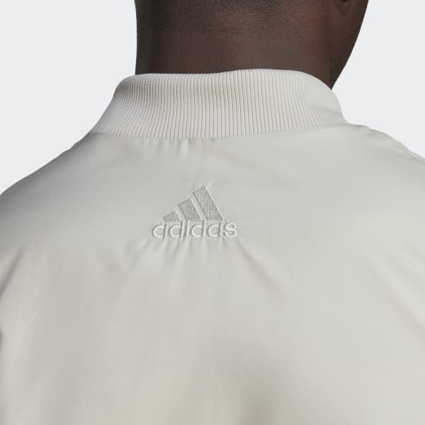 Beige AEROREADY Essentials Giant Logo Woven Windbreaker UU563