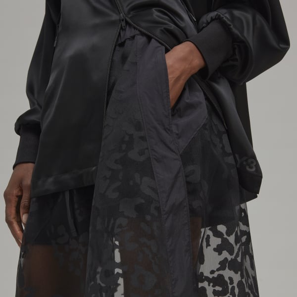 Svart Y-3 Sheer Leopard Skirt CX926