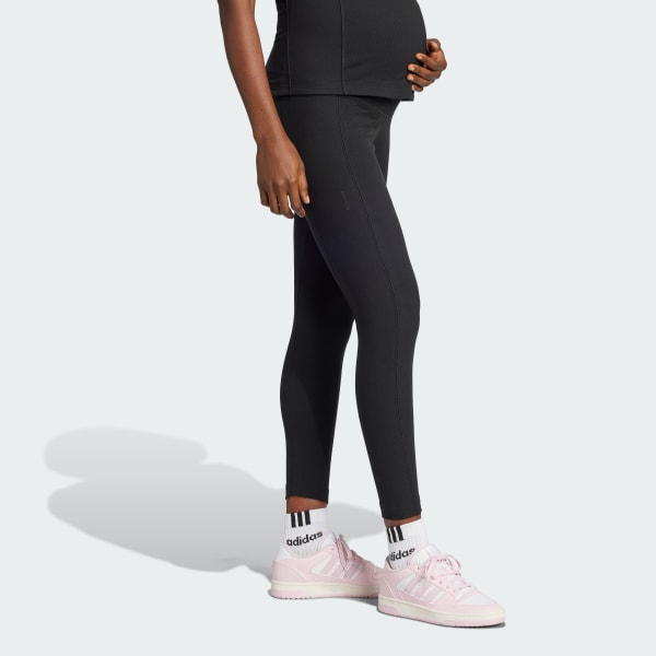 Μαύρο Rib High-Waist 7/8 Leggings (Maternity)