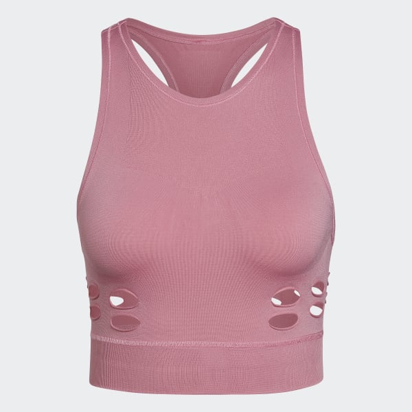 adidas By Stella Mccartney Truepurpose Printed Crop Top - Plus Size in Pink