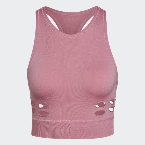 Rozowy adidas by Stella McCartney TruePurpose Yoga Knit Crop Top DG143