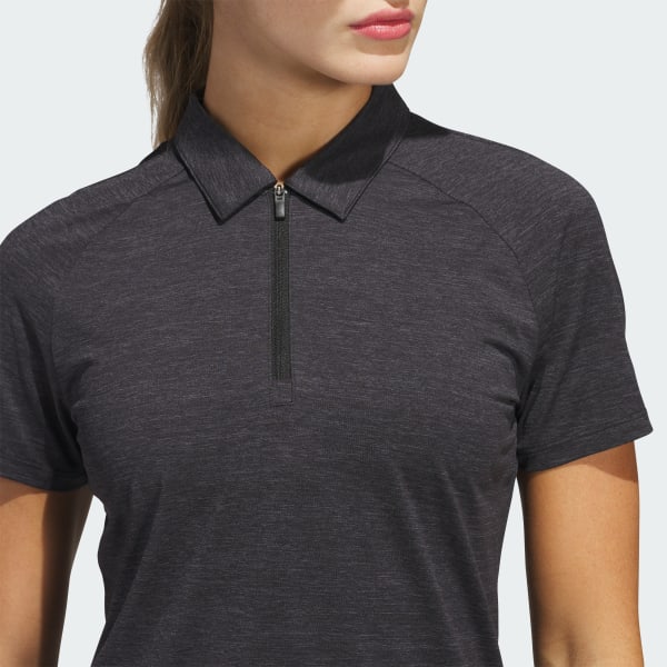 adidas Ultimate365 Heathered Twistknit Polo Shirt - Black adidas Ultimate365 Heathered Twistknit Polo Shirt - Black