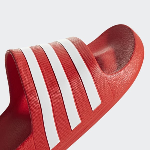 adidas red slides womens