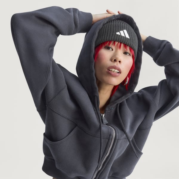 Noir Sweat-shirt à capuche cropped EQT