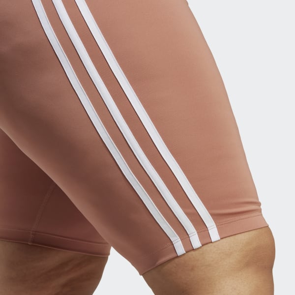 adidas Adicolor Classics High-Waisted Short Tights (Plus Size) - Brown, Women's Lifestyle