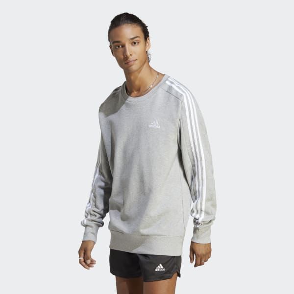 dominar Degenerar diario adidas Essentials French Terry 3-Stripes Sweatshirt - Grey | Men's  Lifestyle | adidas US