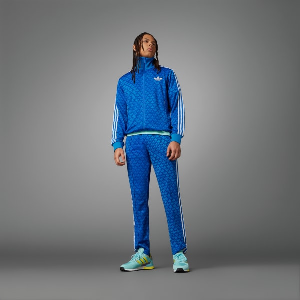 adidas Men's Lifestyle Adicolor 70s Monogram Track Top - Blue 