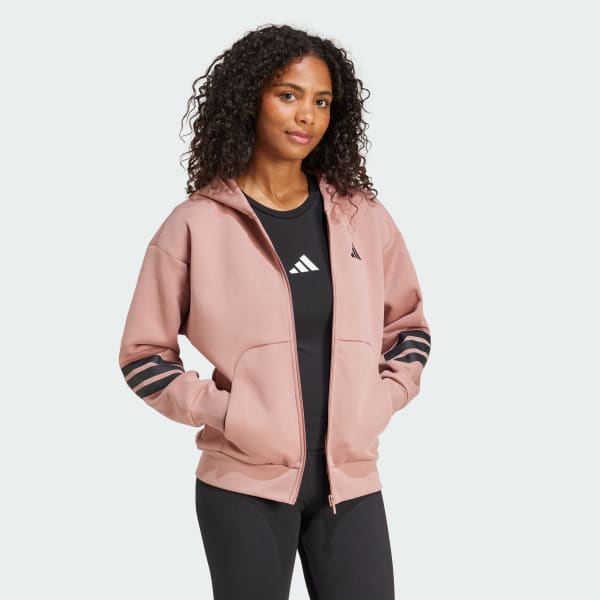 Merah-muda Hoodie Future Icons 3-Stripes Full-Zip