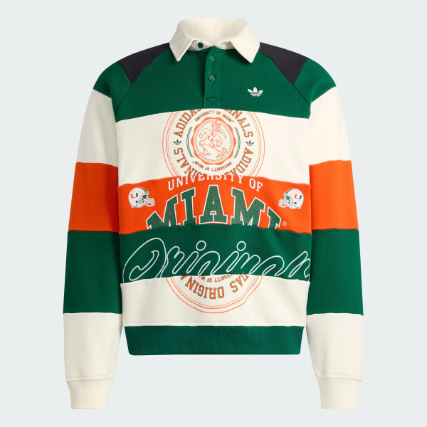 adidas Miami Hurricanes Originals Long Sleeve Polo Shirt