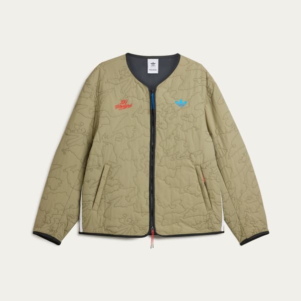 adidas 100 Thieves Quilted Liner Jacket - Green | Free