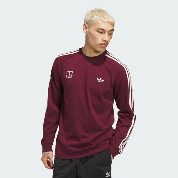 Texas A&M Aggies x Originals Jersey Cotton 3-Stripes Long Sleeve Tee