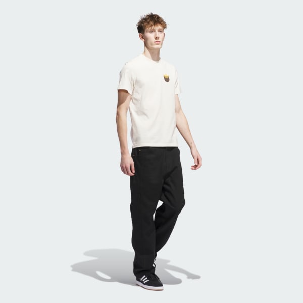 Hvit Skateboarding Trefoil Shadow T-skjorte