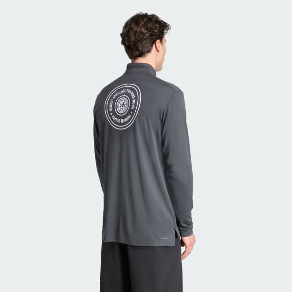 daiki adidas Power Graphic Quarter-Zip Top - Grey | adidas India