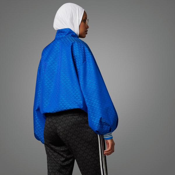 Blau adicolor 70s Half-Zip Monogram Windbreaker