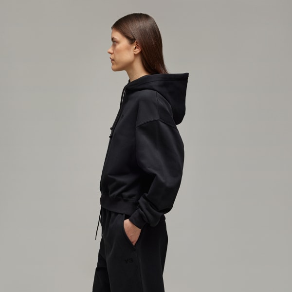 Black Y-3 French Terry Boxy Hoodie