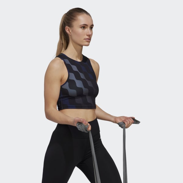 Black adidas x Marimekko Train Icons Print Tank Top VT793