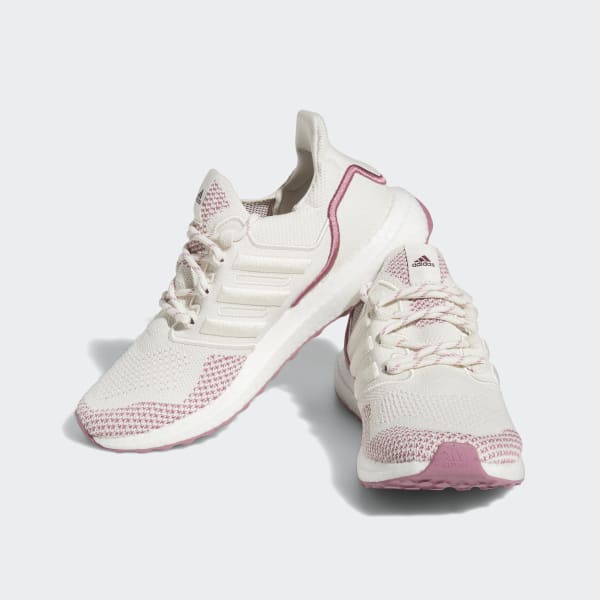 T閿歯is ultra boost feminino hotsell  rosa e branco