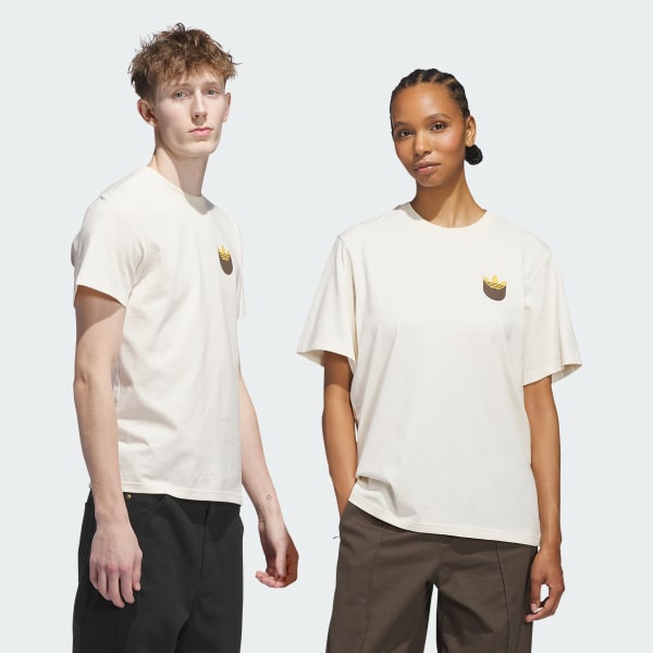 White Skateboarding Trefoil Shadow Tee