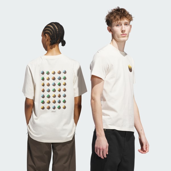 Bianco T-shirt Skateboarding Trefoil Shadow