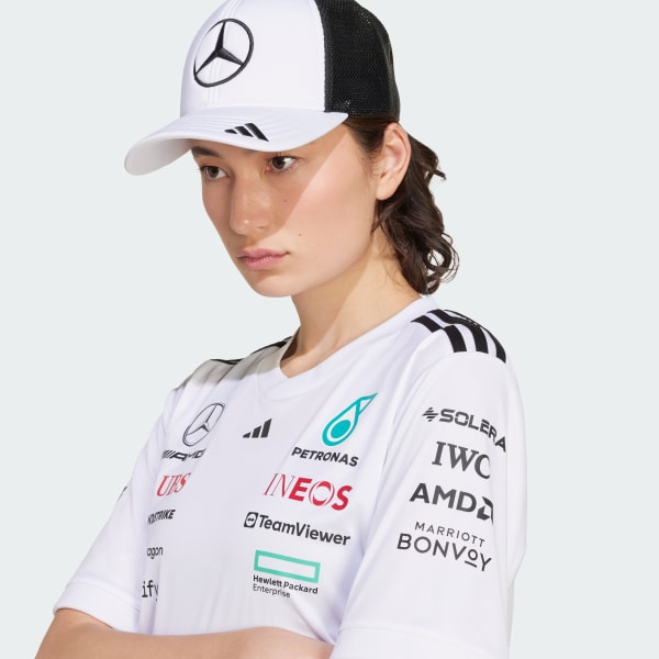 White MERCEDES - AMG PETRONAS FORMULA ONE TEAM SNAPBACK STAR TRUCKER CAP