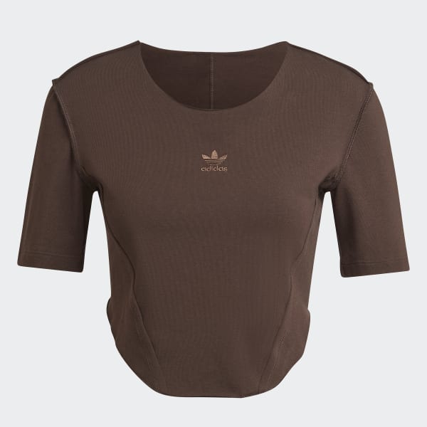 Brown Crop Loungewear Tee VT069