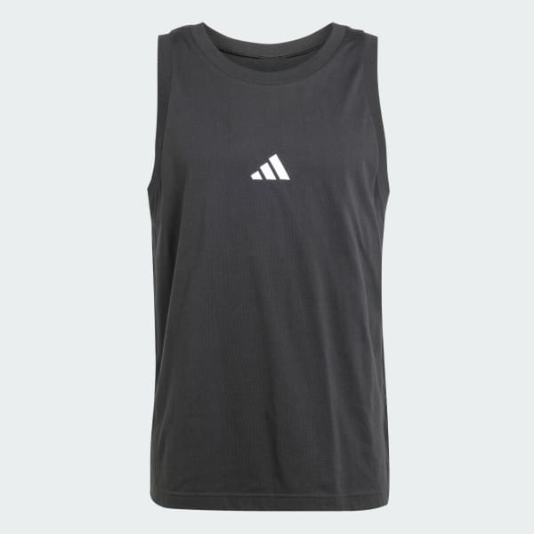 Black Essentials Small Logo Tank Top