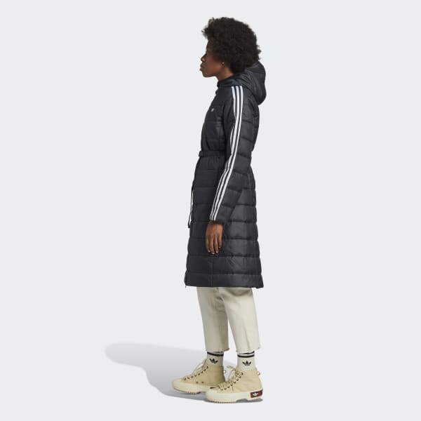 Μαύρο Hooded Premium Long Slim Jacket