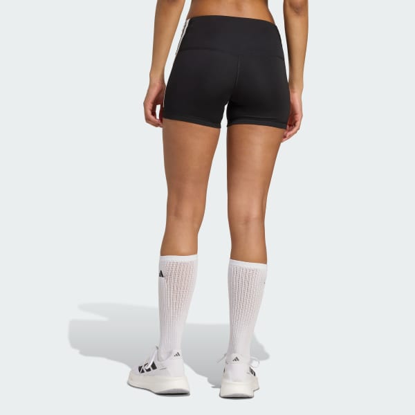 Schwarz 3-Streifen Volleyball Shorts